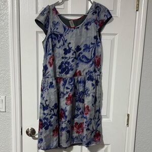 Armani Collezioni Blue and Red Floral Dress